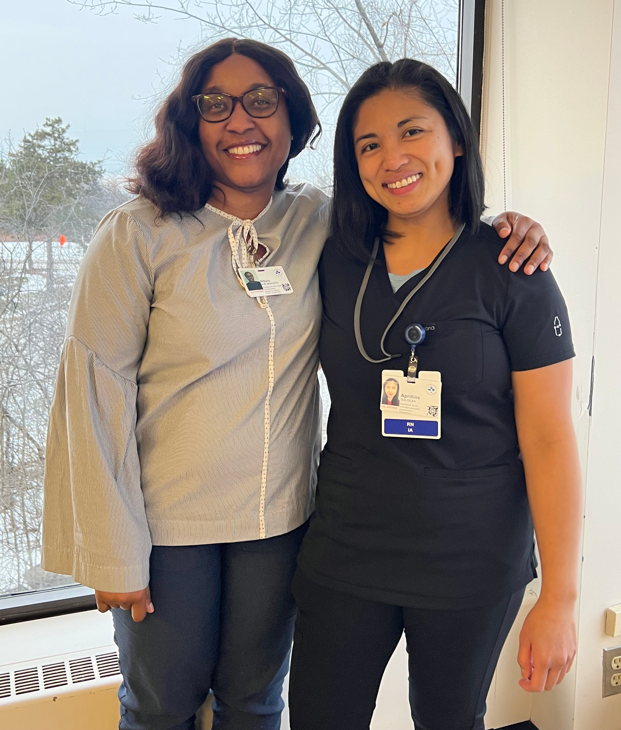 Dr. Ndolo Njie-Mokonya (left) and Aprilline Mae Golocan (right) from The Ottawa Hospital discuss the meaningful impact that internationally educated nurses are making as a result of the Supervised Practice Experience Partnership program. Dr. Ndolo Njie-Mokonya (left) and Aprilline Mae Golocan (right) from The Ottawa Hospital discuss the meaningful impact that internationally educated nurses are making as a result of the Supervised Practice Experience Partnership program.